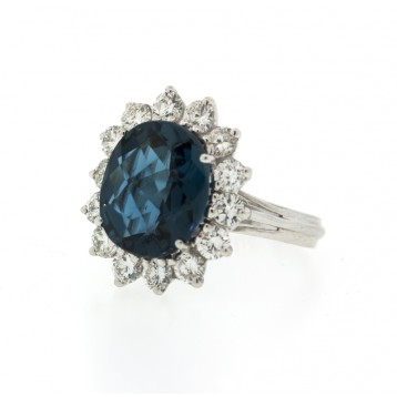 Blue Topaz & Diamond Cocktail Ring RE1387